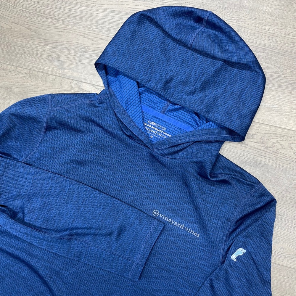 Vineyard Vines Sankaty Hoodie Mens Medium Blue OTG UNC Tar Heels Golf Preppy